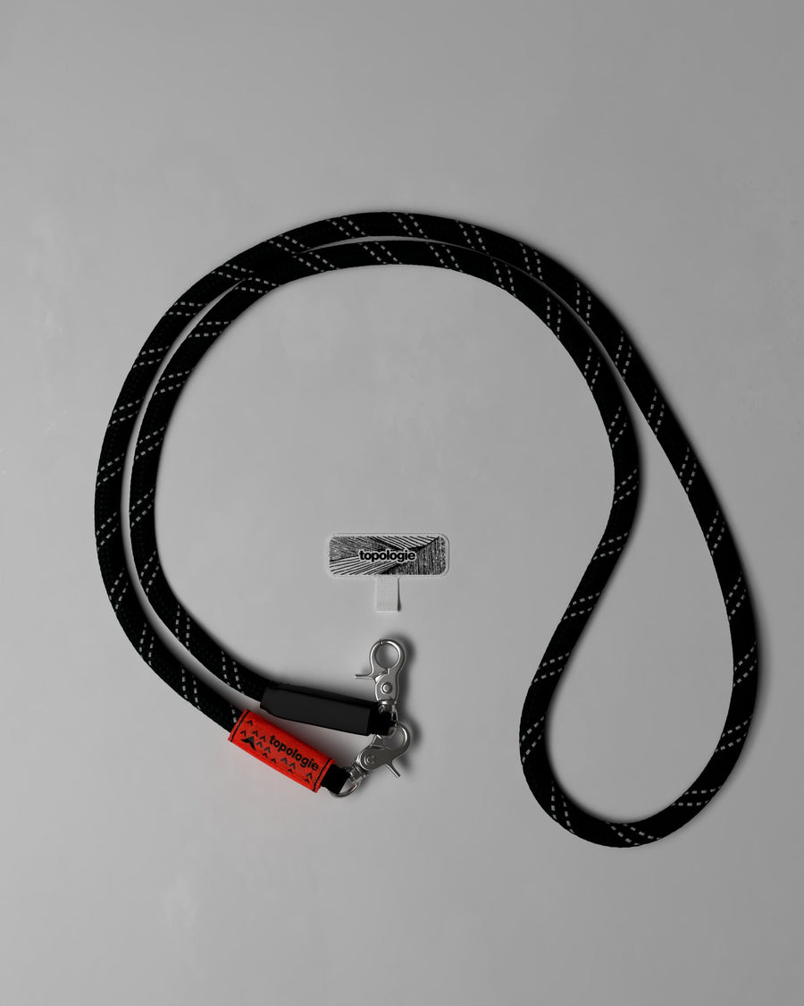 10mm Rope / Black Reflective + Phone Strap Adapter