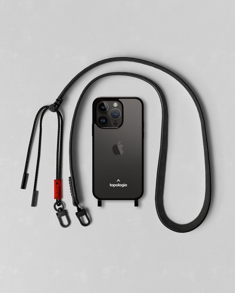 Verdon Phone Case / Smoke / Leather Strap Black