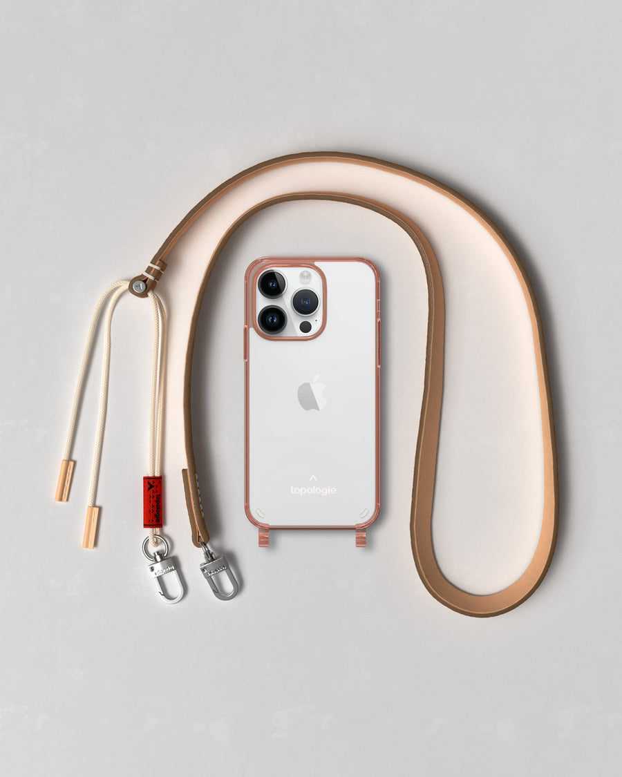 Verdon Phone Case / Blush Pink / Leather Strap Natural