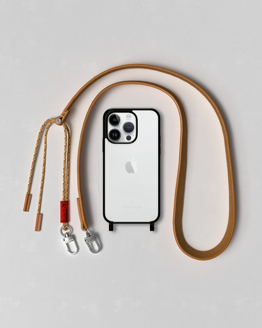 Verdon Phone Case / Smoke / Leather Strap Tan