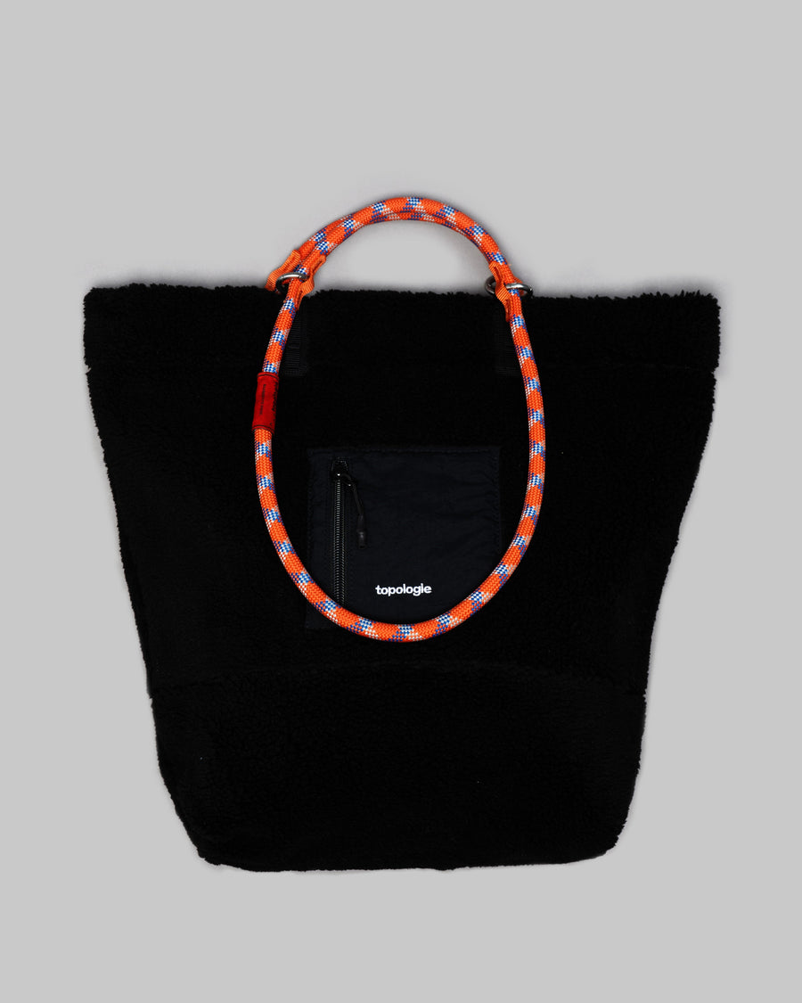 Loop Tote / Fleece / Black  / 10mm Orange Patterned