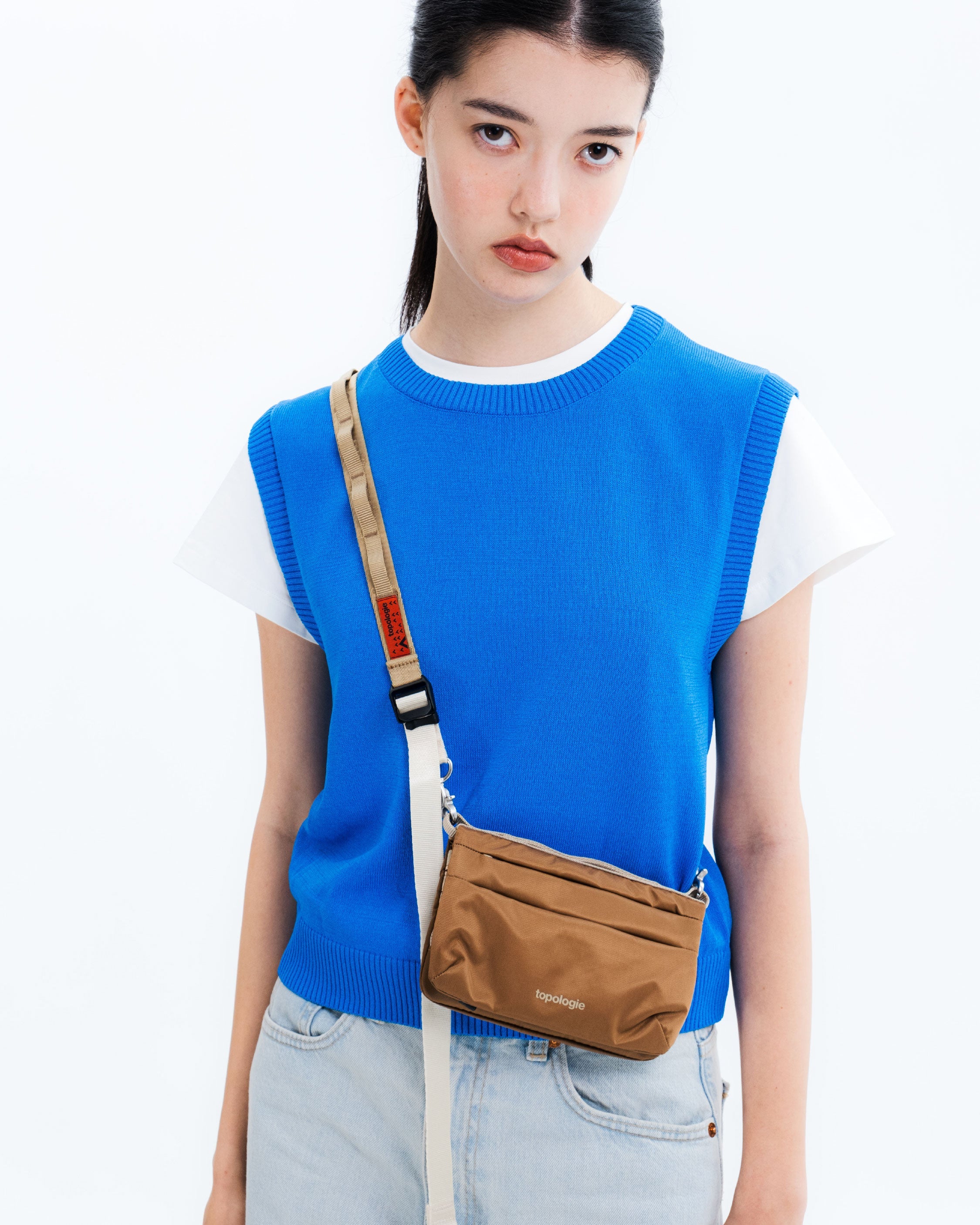 Phone Sacoche 90 / Moss (Papery) / To-go Strap Regular / Icelandic Blue