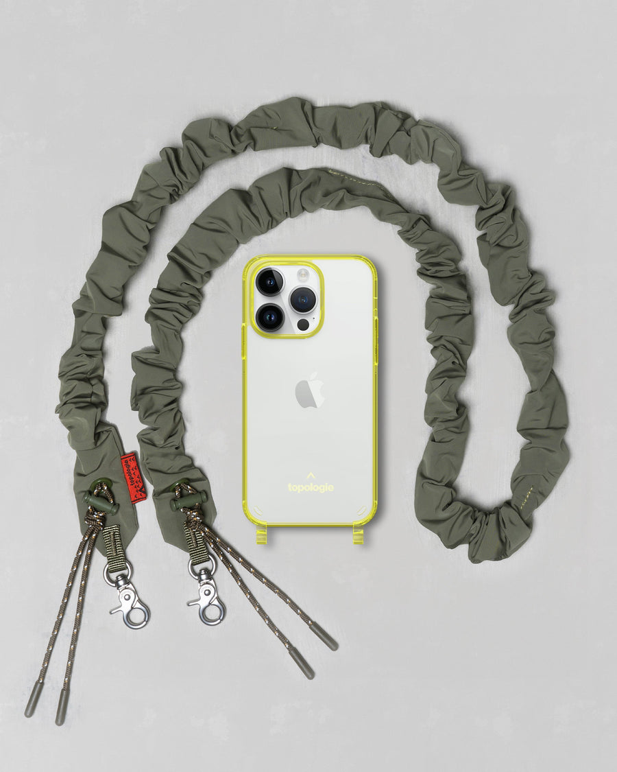 Verdon Phone Case / Neon Yellow / Bungee Strap Army Green