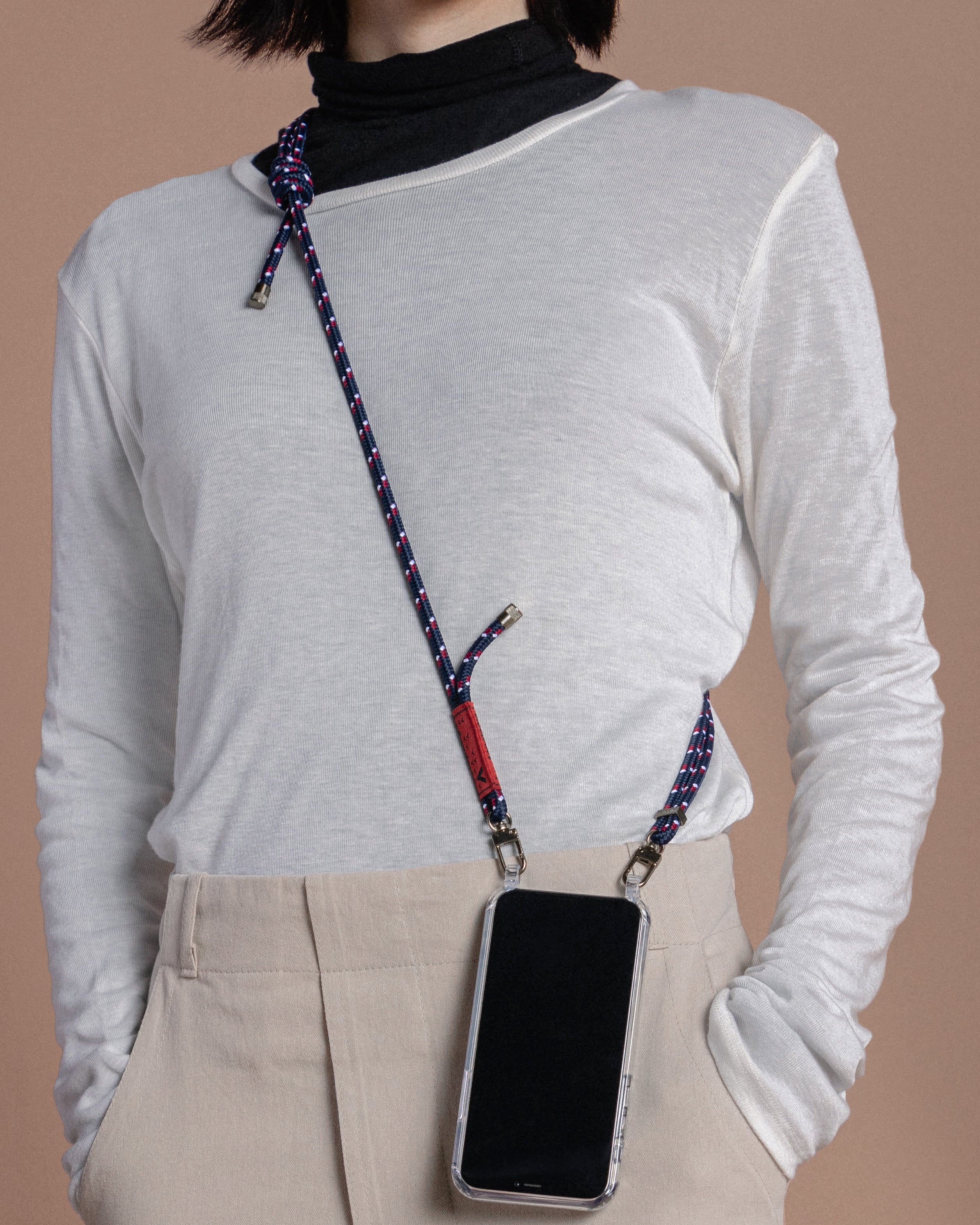 Verdon Phone Case / Clear / 6.0mm Navy Patterned