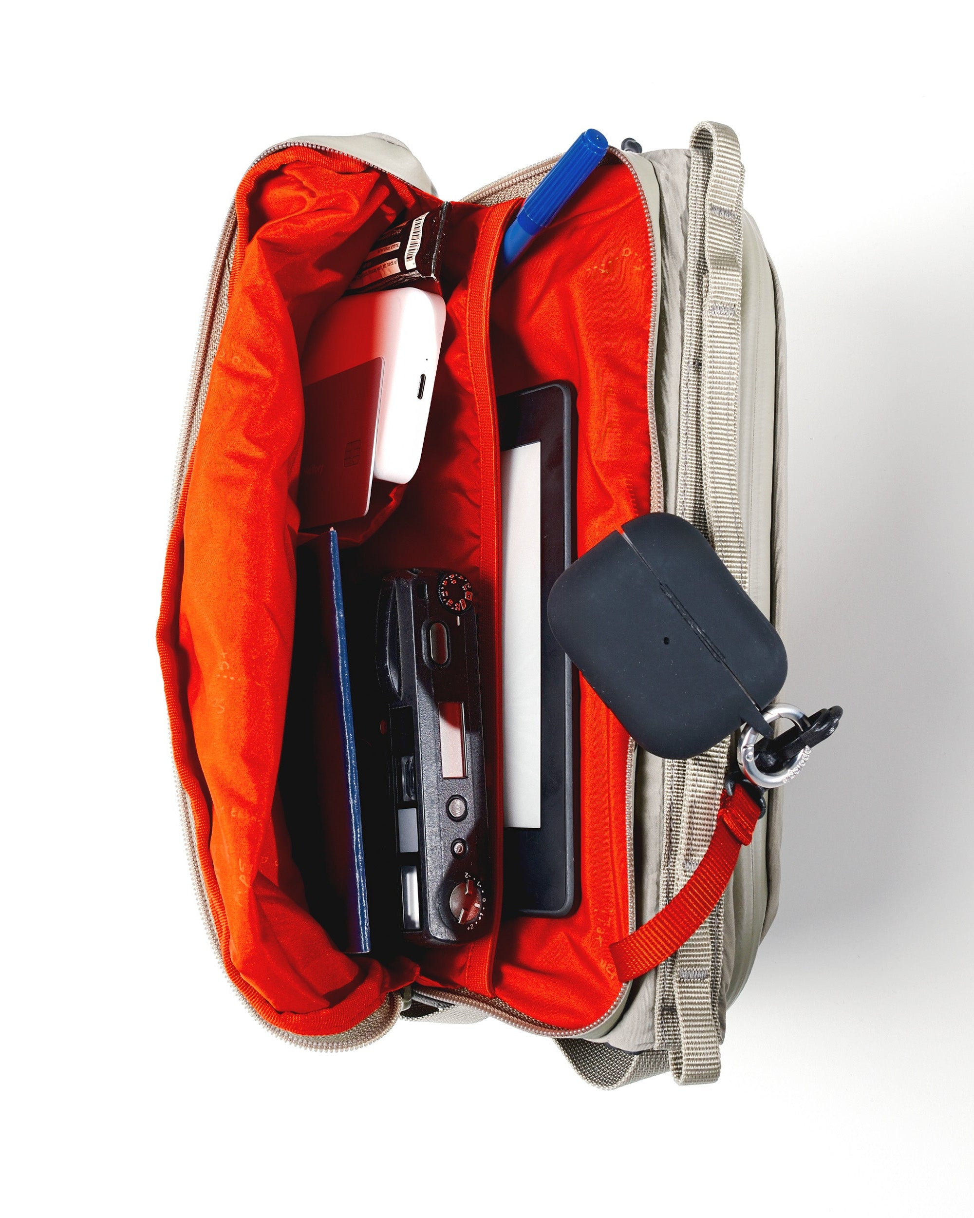 Bottle Sacoche Large / Black (Tech Sateen) / 10mm Rope / White Patterned