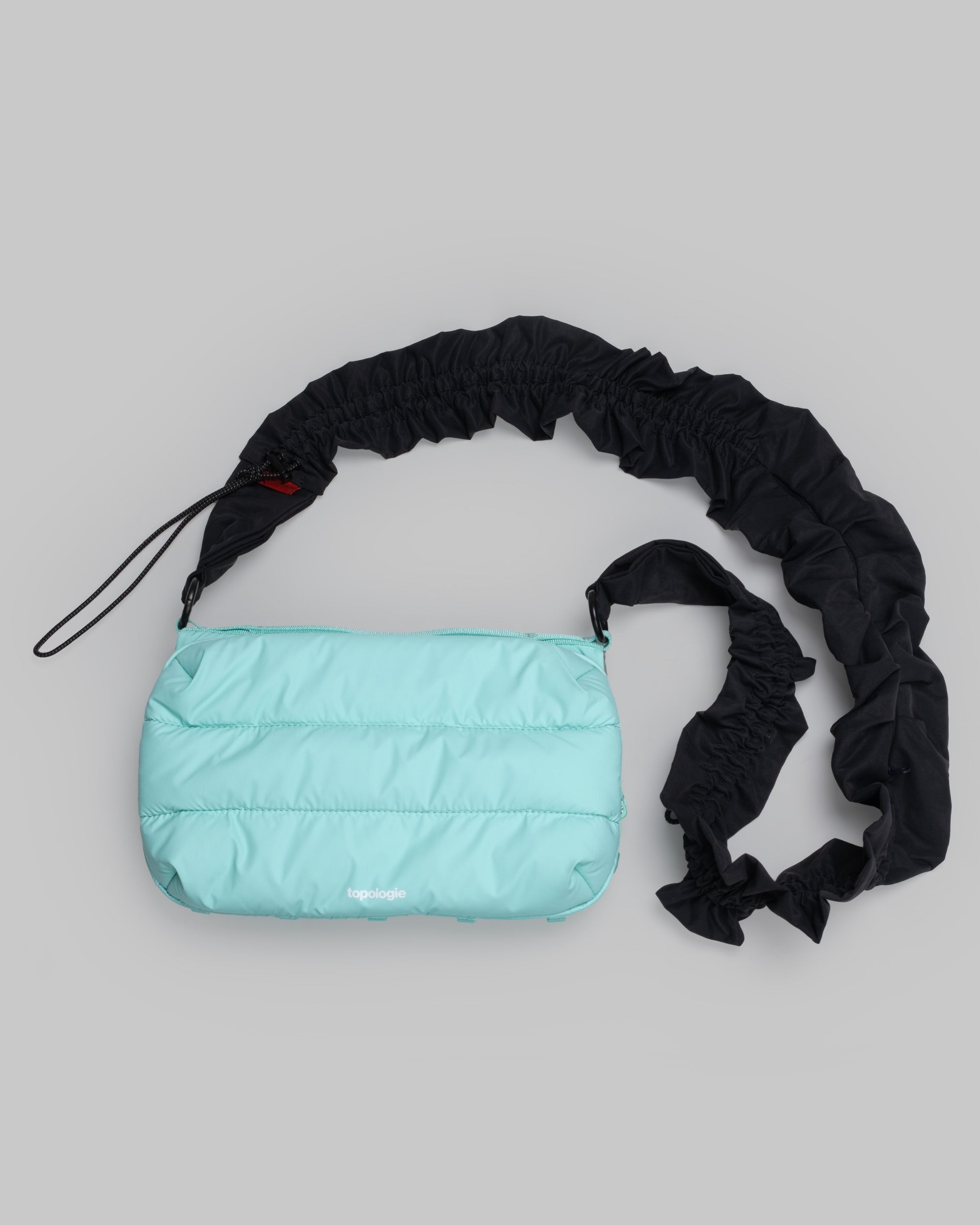 Bottle Sacoche Large / Mint / Puffer / Bungee Wrist Strap / Black Satin